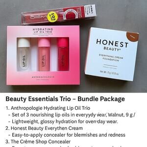 Beauty Essentials Trio – Bundle Package anthropology, And Honest Included
